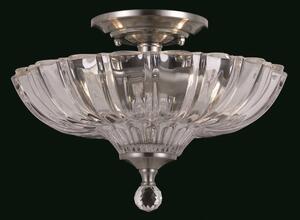 Impex SC911241/D Two Lt Glass Crystal Semi Flush Ceiling Fitting - product_finish:Antique Brass Finish Frame
