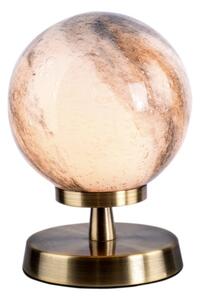 Dar Lighting ESB4175-07 Esben Touch Table Lamp In Antique Brass With Planet Glass