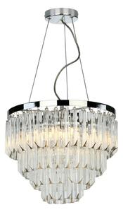 Dar Lighting FAM0538 Fame 5 Light Ceiling Pendant In Polished Chrome With Glass