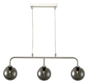 Dar Lighting FEY6250-01 Feya 3 Light Bar Pendant In Polished Chrome With Smoked Glass