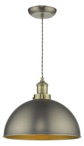 Dar Lighting GOV0161 Governor Ceiling Pendant In Antique Chrome And Antique Brass Finish