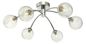 Dar Lighting IZZ0650-03 Izzy 6 Light Semi Flush In Polished Chrome With Twisted Glass
