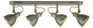 Dar Lighting GOV8461 Governor 4 Light Bar Spotlight In Antique Chrome And Antique Brass