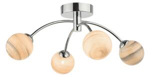 Dar Lighting IZZ0450-07 Izzy 4 Light Semi Flush In Polished Chrome With Swirl Glass