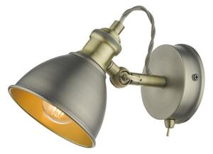 Dar Lighting GOV0761 Governor Single Spotlight In Antique Chrome And Antique Brass