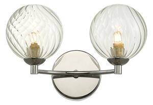 Dar Lighting IZZ0950-03 Izzy 2 Light Wall Light In Polished Chrome With Twisted Glass