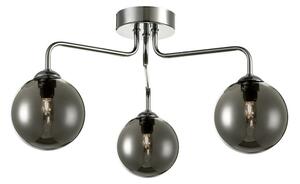 Dar Lighting FEY0350-01 Feya 3 Light Semi Flush In Polished Chrome With Smoked Glass