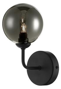 Dar Lighting FEY0722-01 Feya 1 Light Wall Light In Matt Black With Smoked Glass
