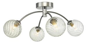Dar Lighting IZZ0450-03 Izzy 4 Light Semi Flush In Polished Chrome With Twisted Glass