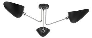 Dar Lighting SEB0322 Sebastian 3 Light Semi Flush Light In Matt Black And Polished Chrome