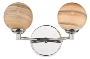 Dar Lighting IZZ0950-07 Izzy 2 Light Wall Light In Polished Chrome With Swirl Glass