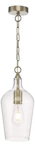 Dar Lighting NID0175 Nida Ceiling Pendant In Antique Brass Finish With Glass Shade