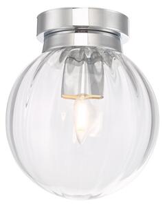 Dar Lighting KAV0150 Kavi Bathroom Flush Ceiling Light In Polished Chrome With Clear Glass IP44