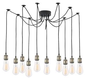 Dar Lighting WAC2375 Waco 10 Light Ceiling Pendant Light In Antique Brass And Matt Black