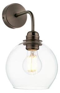 David Hunt Lighting APO0775C APOLLO Single Wall Light In Antique Brass Finish With Clear Glass