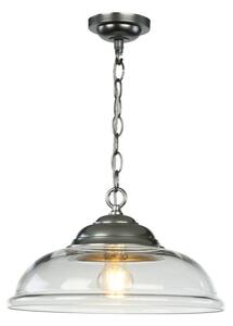 David Hunt Lighting WEB0146C WEBSTER Single Ceiling Pendant Light In Satin Chrome Finish With Clear Glass