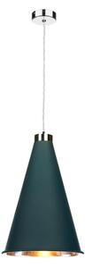 David Hunt Lighting HYD81 HYDE Large Ceiling Pendant Light In Polished Chrome And Smoke Blue