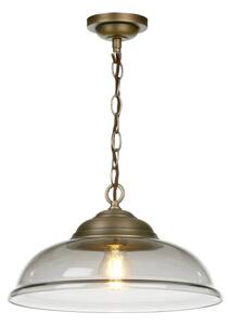 David Hunt Lighting WEB0110 WEBSTER Single Ceiling Pendant Light In Antique Brass With Smoked Glass