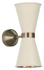 David Hunt Lighting HYD09 HYDE Twin Wall Light In Antique Brass And Cotswold Cream finish