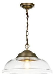 David Hunt Lighting WEB0175 WEBSTER Single Ceiling Pendant Light In Antique Brass Finish With Clear Glass