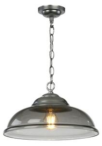 David Hunt Lighting WEB0110C WEBSTER Ceiling Pendant Light In Satin Chrome With Smoked Glass Shade