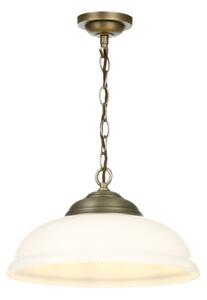 David Hunt Lighting WEB0112 WEBSTER Single Ceiling Pendant Light In Antique Brass With Opal Glass