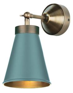 David Hunt Lighting HYDE Single Wall Light In Antique Brass And River Blue Finish
