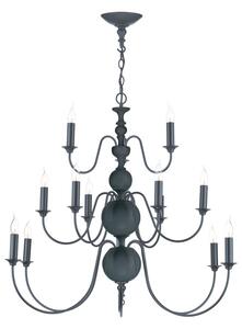David Hunt Lighting FLE1523 FLEMISH 15 Light Ceiling Pendant Light In Smoke Blue Finish