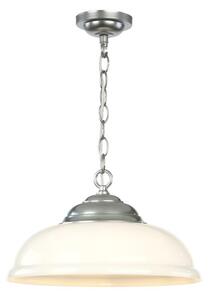 David Hunt Lighting WEB0112C WEBSTER Single Ceiling Pendant Light In Satin Chrome Finish With Opal Shade