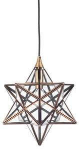 Dar ILA0175 Ilario 1 Light Star Lantern Pendant Light In Antique Brass