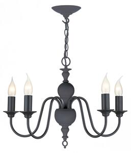 David Hunt Lighting FLE0523 FLEMISH 5 Light Ceiling Pendant Light In Smoke Blue Finish