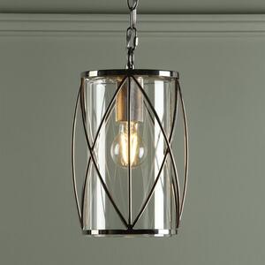 Laura Ashley Beckworth 1 Light Ceiling Lantern In Polished Nickel Finish