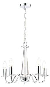 Laura Ashley Blake Crystal Glass 5 Light Chandelier In Polished Chrome Finish