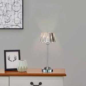 Laura Ashley Capri Crystal Glass Small Table Lamp In Polished Chrome Finish