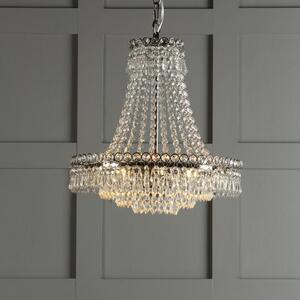Laura Ashley Enid 5 Light Grand Chandelier With Cut Glass and Polished Nickel Finish