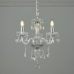Laura Ashley Harriet 3 Light Crystal Chandelier in Polished Chrome Finish