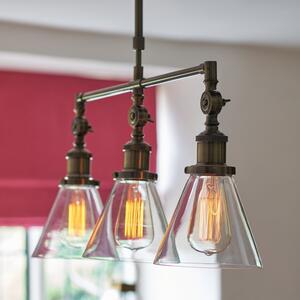 Laura Ashley Isaac 3 Light Bar Pendant Ceiling Light In Antique Brass Finish