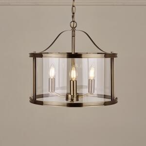 Laura Ashley Harrington 3 Light Ceiling Lantern In Antique Brass Finish