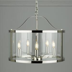 Laura Ashley Harrington 5 Light Ceiling Lantern In Polished Nickel Finish
