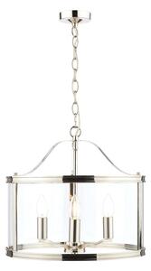 Laura Ashley Harrington 3 Light Ceiling Lantern In Polished Nickel Finish