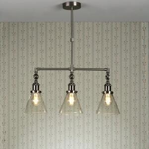 Laura Ashley Isaac 3 Light Bar Pendant Ceiling Light in Industrial Nickel