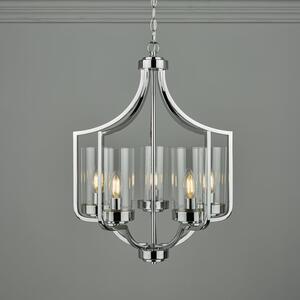 Laura Ashley Joseph 5 Light Ceiling Chandelier in Polished Chrome Finish