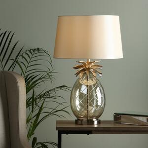 Laura Ashley Pineapple Champagne Cut Glass Extra Large Table Lamp With Taupe Shade