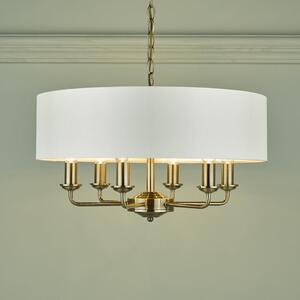 Laura Ashley Sorrento Antique Brass 6 Light Armed Fitting Ceiling Light with Ivory Shade