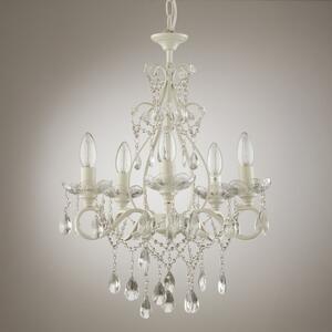 Laura Ashley Shamley 5 Light Ceiling Chandelier In Matt White Finish