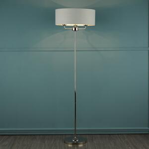 Laura Ashley Sorrento 3 Light Floor Lamp in Polished Nickel with Silver Shade