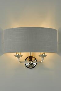 Laura Ashley Sorrento 2 Light Wall Light in Polished Nickel with Charcoal Shade