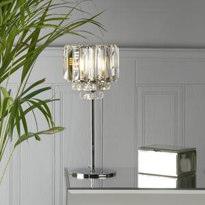 Laura Ashley Vienna Crystal Glass Table Lamp In Polished Chrome Finish