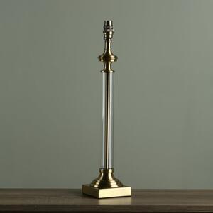 Laura Ashley Winston Glass Candlestick Table Lamp Base In Antique Brass Finish