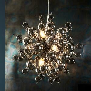 Contemporary 9 Light Ceiling Pendant Light In Black Chrome With Smoked And Tinted Glass